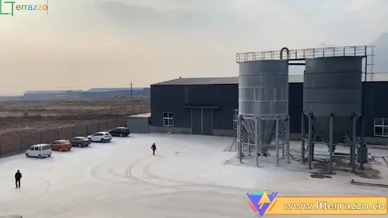 핑크색 유리 조각, 브러시드 아르카이즈 표면 테라조 바닥 포장재