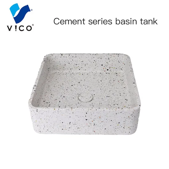 호텔용 모던 디자인 맞춤형 인조석 원형 콘크리트 테라조 욕실 싱크대 세면대 광택 표면