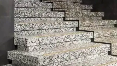 흰색 천연석 칩 검은색 테라조 슬래브