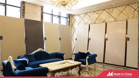 싱크대가 있는 주방 섬 상부용 인조석 테라조 스톤